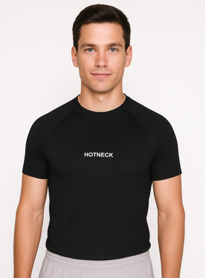 Men Compression Half Sleeves Black T-shirt