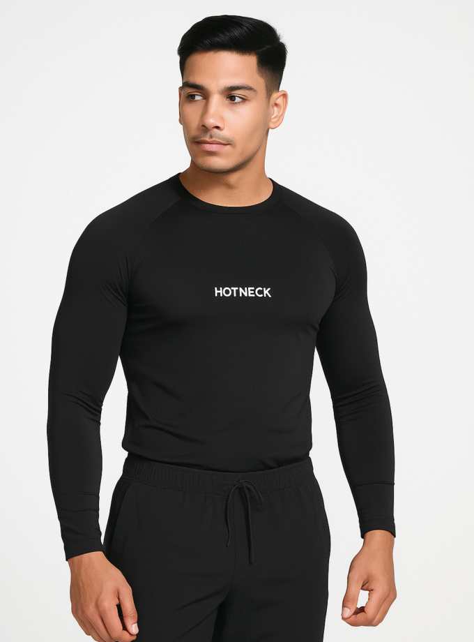 Men Compression Full Sleeves Black T-shirt